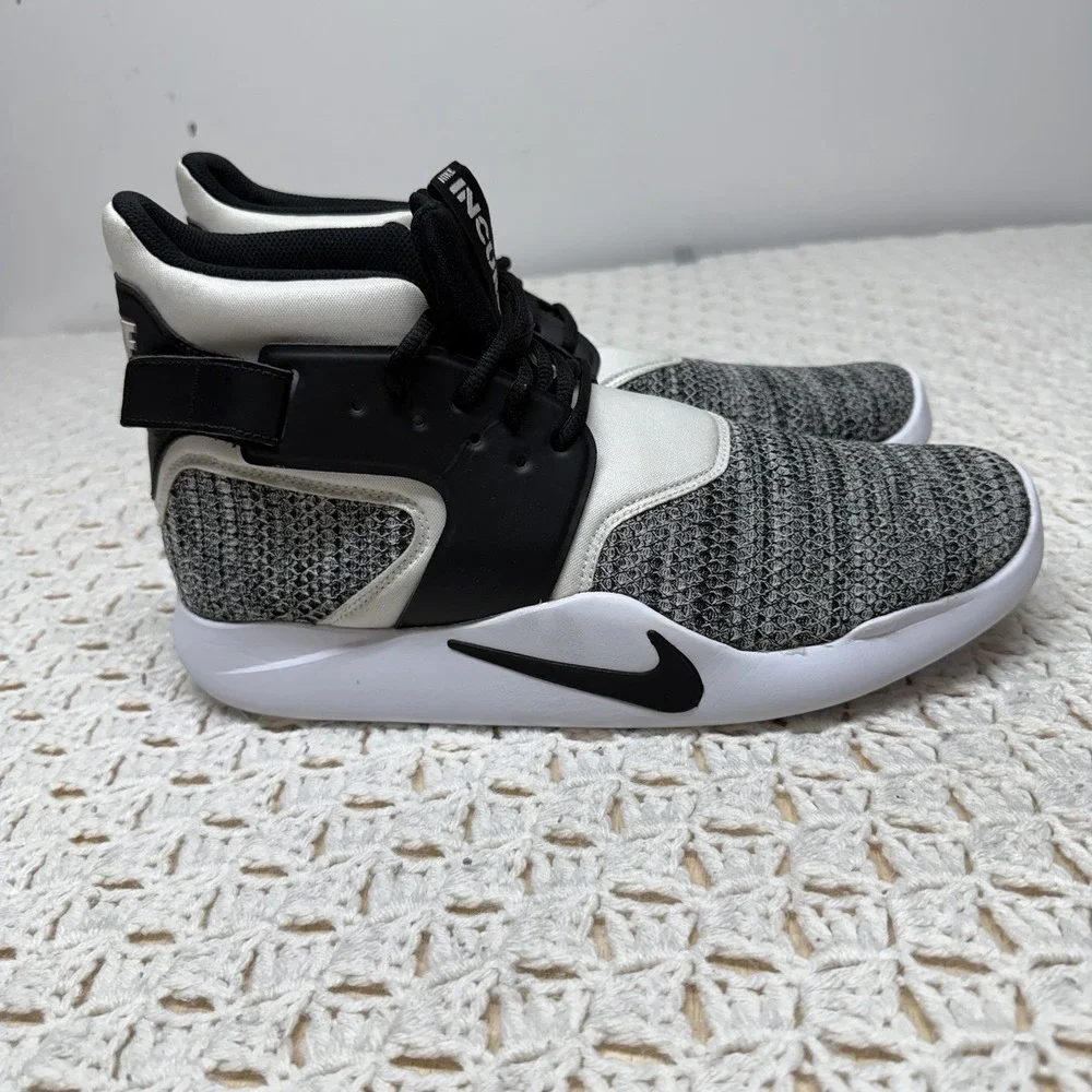 Nike Incursion Sneakers Men Sz 12 Black White Gray Mid Top Basketball 916764-003